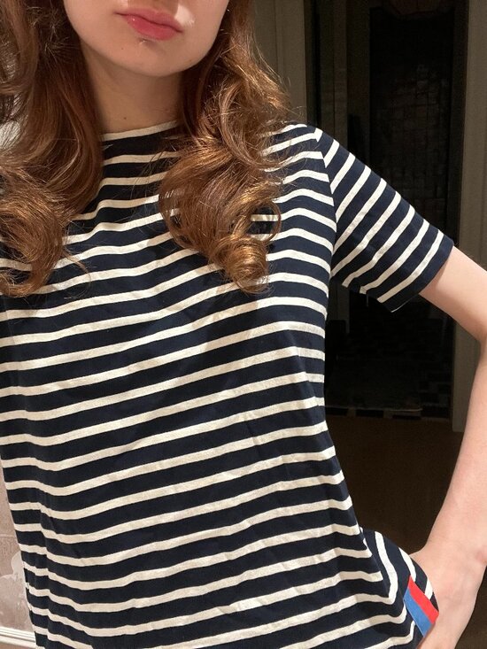KULE Tops - KULE The Modern Tee Navy and Cream Striped T-Shirt, Size XS